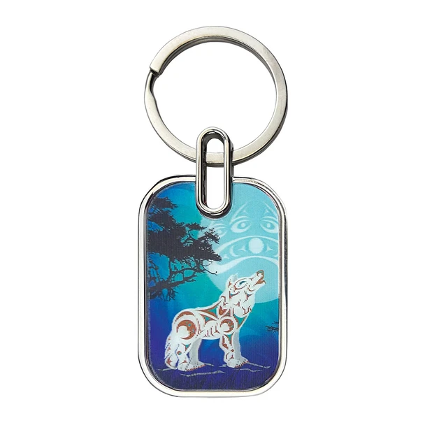 Lenticular Keychain - Howling Wolf