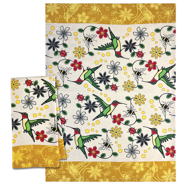 Printed Tea Towel - Hummingbird (Nenookaasi)
