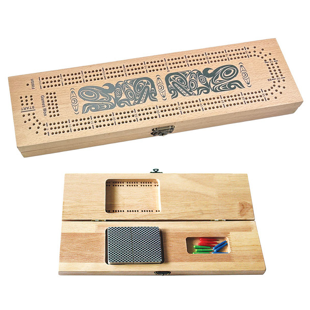 3-Track Cribbage Board - Urban Wolf