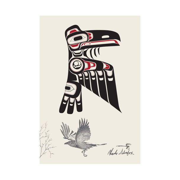 Postcard - Raven by Charles Silverfox, Tlingit