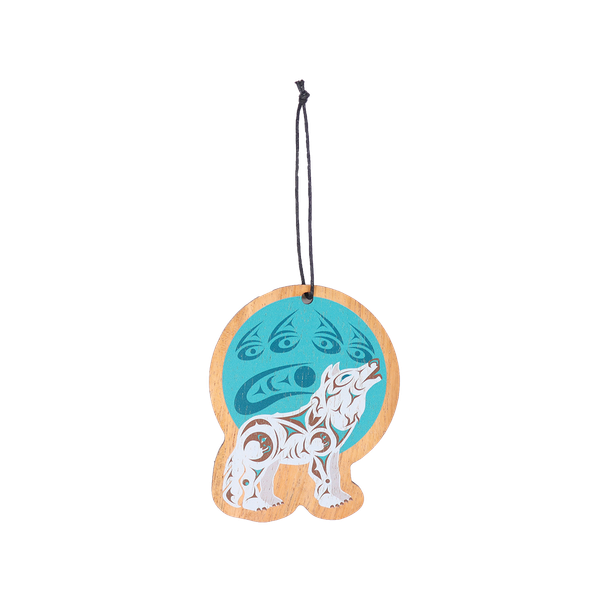 Wood Ornament - Howling Wolf
