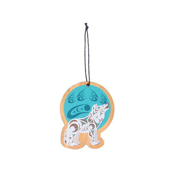 Wood Ornament - Howling Wolf