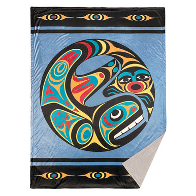Premium Fleece Blanket - Whale, Maynard Johnny Jr., Coast Salish
