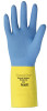Chemi-Pro Unsupported Neoprene Gloves, Yellow/Blue, Size 8