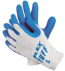 Flex Tuff Latex Dipped Gloves, Large, White/Blue