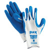 Flex Tuff Latex Dipped Gloves, Medium, White/Blue