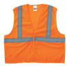 Class 2 Super Econo Safety Vests, Hook/Loop Closure, S/M, Orange