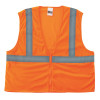 Class 2 Economy Safety Vests with Pocket, Zipper Closure, 4XL/5XL Orange