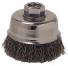 Crimped Wire Cup Brush, 6 in Dia., 5/8-11 Arbor, 0.02 in Carbon Steel