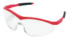 Storm Protective Eyewear, Clear Polycarbonate Lenses, Red Nylon Frame