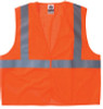 GloWear 8210HL Class 2 Economy Vests w/Pocket, Hook/Loop Closure, L/XL, Orange