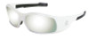 Swagger Safety Glasses, Silver Mirror Polycarbonate Lenses, White Frame