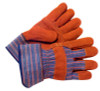 Work Gloves, Large, Cowhide, Blue