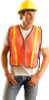 Non-ANSI Economy Mesh Vests with Gloss Reflective Tape, XL, Hi-Viz Orange/Yellow