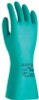 Sol-Vex Unsupported Nitrile Gloves, Cuff, Lined, Size 7, 18 in, Green