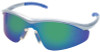 Triwear Protective Eyewear, Emerald-Mirror Polycarbonate Lenses, Steel Frame