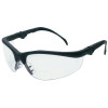 Klondike Plus Magnifiers Protective Eyewear, Clear Lens, Black Frame, 2 Diopter