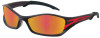 Tribal Tattoo Protective Eyewear, Fire-Mirror Polycarbon Lens, Graphite/Red Fr