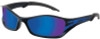 Tribal Tattoo Protective Eyewear, Blue Diamond Mirror Polycarb Lens, Onyx/BL Fr