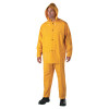 Three-Piece Rainsuit, Jacket/Hood/Overalls, 0.35 mm PVC/Poly, Yellow, X-Large