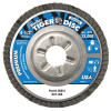 Tiger Disc Angled Style Flap Discs, 4 1/2", 40 Grit, 7/8 Arbor, Aluminum Back