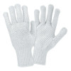 PVC Dot String Knit Gloves, Ladies', Knit-Wrist, Double-Sided, White/White