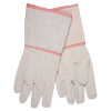 Cotton Canvas Gloves, Large, Natural, Plasticized Gauntlet Cuff