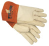 Mustang Welding Gloves, Grain Cowhide & Split Cowhide Leather, L, Russet/Beige