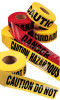 Barricade Tape, 3 in x 1,000 ft, Yellow, Caution Safety Hazard Keep Away