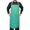 Cotton Sateen Bib Apron w/Protective Leather Patch, 24 in x 42 in, Visual Green