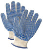 Grip N PVC Coated Gloves, Double-Sided, Medium, Knit-Wrist, Rust/White