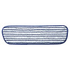 Microfiber Finish Pad, 18 x 5 1/2, Blue/White, 6/Case