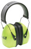 Leightning Hi-Visibility Earmuffs, 27 dB NRR, Bright Green, Over the Head