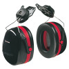 Optime 105 Earmuffs, 27 dB NRR, Black/Red, Cap Attached