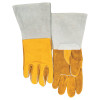 Premium Welding Gloves, Grain Cowhide, Medium, Gold