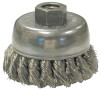 Knotted Wire Cup Brush US/USC, 2 3/4 in Dia., 5/8-11 Arbor, .014 in Carbon Steel