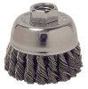 Single Row Heavy-Duty Knot Wire Cup Brush, 2 3/4 Dia., .014 Steel, Display Pack