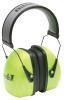 Leightning Hi-Visibility Earmuffs, 30 dB NRR, Bright Green, Over the Head