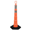 Grip N Go Channelizer Cones, 42 in, 1-4" & 1-6" HI Collars, Polyethylene, Orange