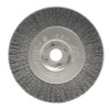 Narrow Face Crimped Wire Wheel, 4 in D x 1/2 W, .0118 Stainless Steel, 6,000 rpm