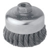 Single Row Heavy-Duty Knot Wire Cup Brush, 4 in Dia., 5/8-11 UNC, .014 Steel