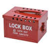 Extra Large Metal Lock Box, 6" H x 7 3/8" W x 9 1/4" D, Holds 12 Locks, Red