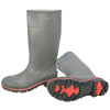 Pro Knee-Length PVC Boot with Plain Toe, Size 7, 15 in H, Gray/Yellow/Black