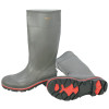 Pro Knee-Length PVC Boot with Plain Toe, Size 8, 15 in H, Gray/Yellow/Black