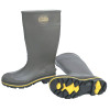 Pro Knee-Length PVC Boot with Steel Toe, Size 5, 15 in H, Gray/Yellow/Black