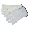 Drivers Gloves, Industrial Grade Cowhide, Keystone Thumb, Beige, Large, Unlined