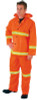 Three-Piece Rain Suit, Jacket/Hood/Overalls, 35 mm PVC/Poly, Orange, 2X-Large