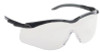 N-Vision Safety Glasses, Clear Polycarb Anti-Scratch/Static Lens, BK/Gray Frame