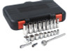 22 Piece Standard and Deep Socket Sets, 3/8 in, 6 Point