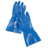 Nitri-Knit Supported Nitrile Gloves, Pinked Cuff, Interlock Lined, Size 9, Blue